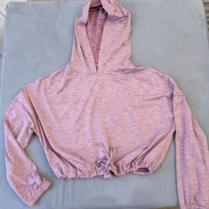 Born Primitive Cropped Hooded Workout Shirt, Medium